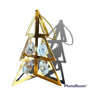 Crystal TREE Vintage 24K Gold Plated Christmas Ornament